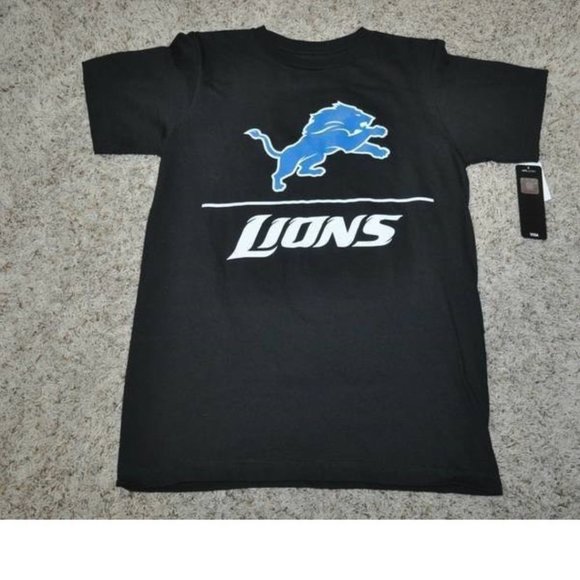 Mens Detroit Lions T-Shirt Small NFL Football Calvin Johnson Black Short Sleeve - Picture 1 of 4